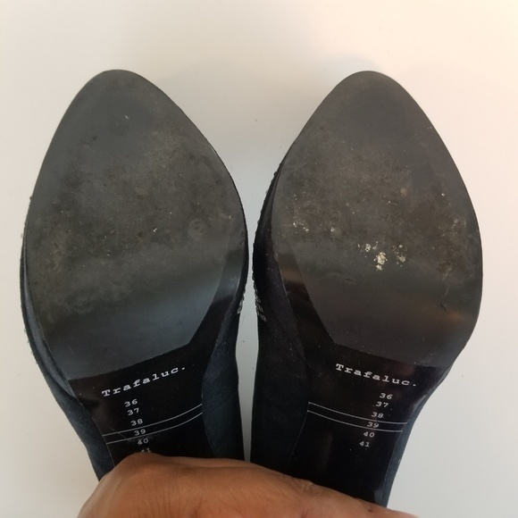 SOLD 💫 Zara Trafaluc Black Suede Heels 8.5 - Picture 4 of 8